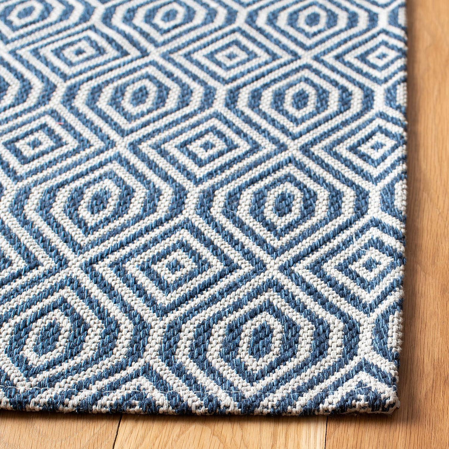 imageMartha Stewart x SAFAVIEH Area Rug Collection 8 x 10 Blue amp Grey Flat Weave Cotton Ideal for Living Room Bedroom Office Dining Space MSR401M