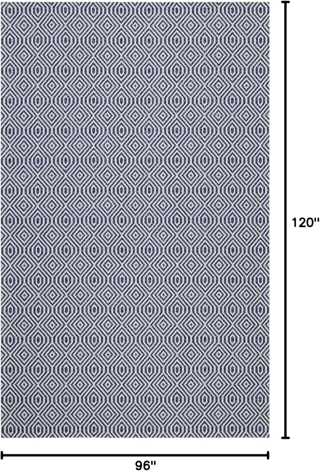 imageMartha Stewart x SAFAVIEH Area Rug Collection 8 x 10 Blue amp Grey Flat Weave Cotton Ideal for Living Room Bedroom Office Dining Space MSR401M