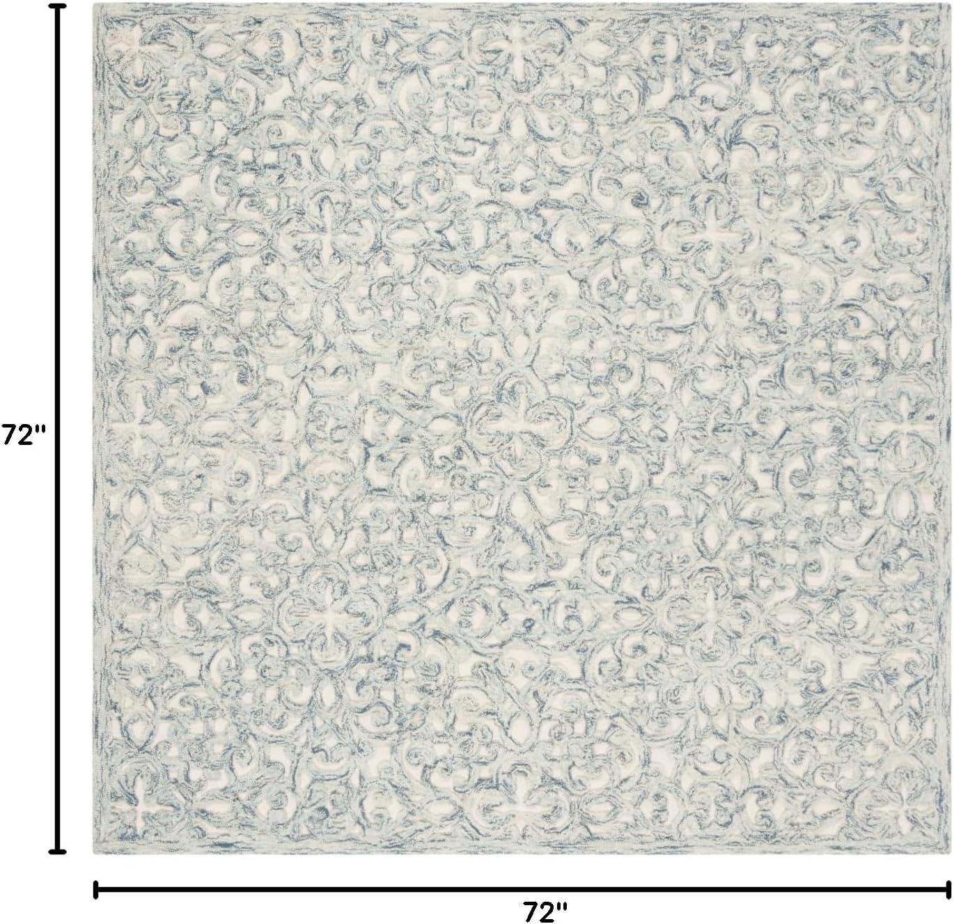 imageMartha Stewart x SAFAVIEH Area Rug Collection 8 x 10 Blue amp Ivory Handmade Wool Ideal for Living Room Bedroom Office Dining Space MSR3513BBlueIvory