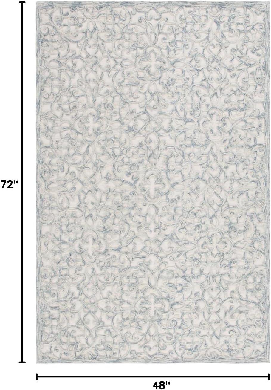imageMartha Stewart x SAFAVIEH Area Rug Collection 8 x 10 Blue amp Ivory Handmade Wool Ideal for Living Room Bedroom Office Dining Space MSR3513BBlueIvory