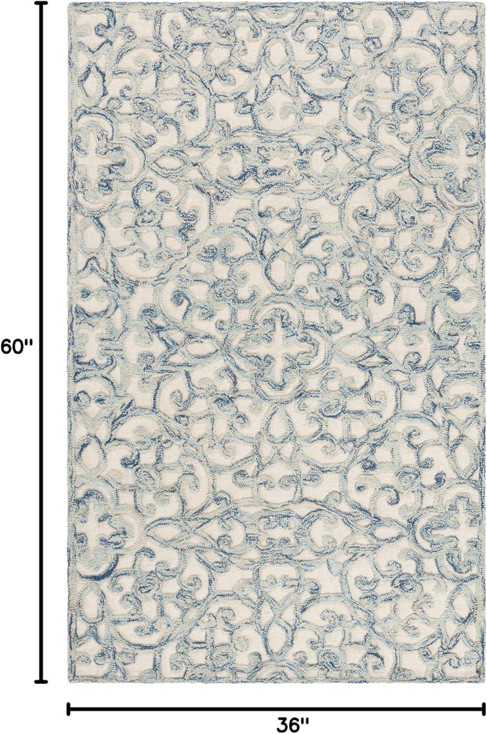 imageMartha Stewart x SAFAVIEH Area Rug Collection 8 x 10 Blue amp Ivory Handmade Wool Ideal for Living Room Bedroom Office Dining Space MSR3513BBlueIvory
