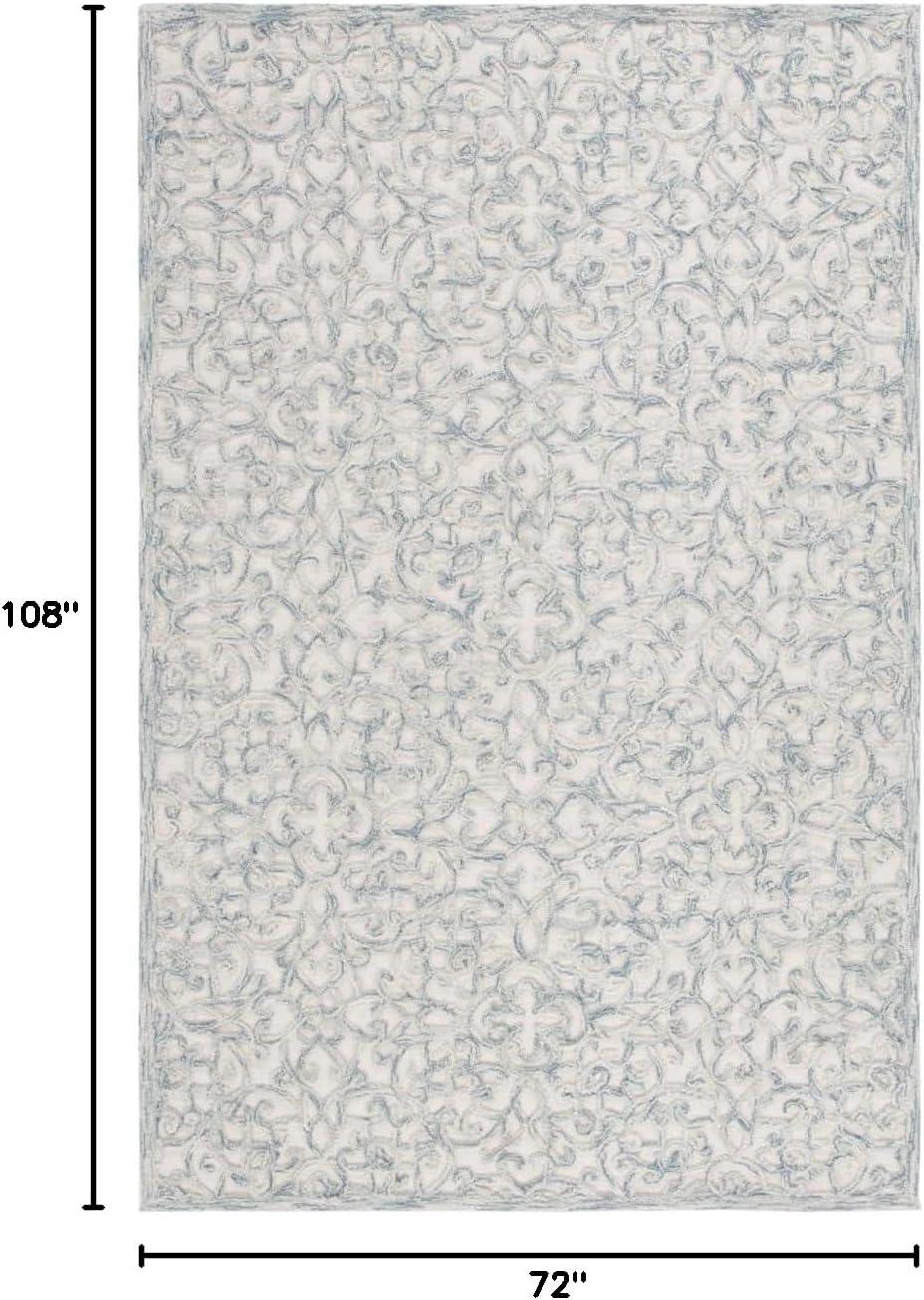 imageMartha Stewart x SAFAVIEH Area Rug Collection 8 x 10 Blue amp Ivory Handmade Wool Ideal for Living Room Bedroom Office Dining Space MSR3513BBlueIvory