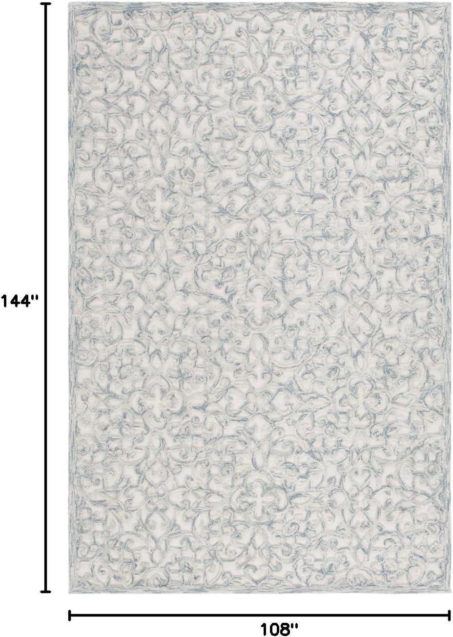 imageMartha Stewart x SAFAVIEH Area Rug Collection 8 x 10 Blue amp Ivory Handmade Wool Ideal for Living Room Bedroom Office Dining Space MSR3513BBlueIvory