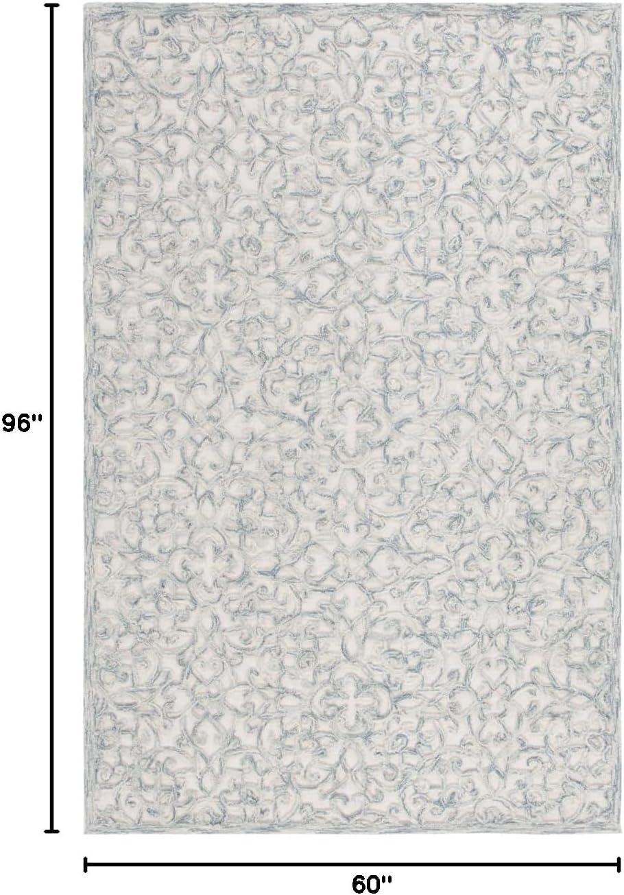 imageMartha Stewart x SAFAVIEH Area Rug Collection 8 x 10 Blue amp Ivory Handmade Wool Ideal for Living Room Bedroom Office Dining Space MSR3513BBlueIvory