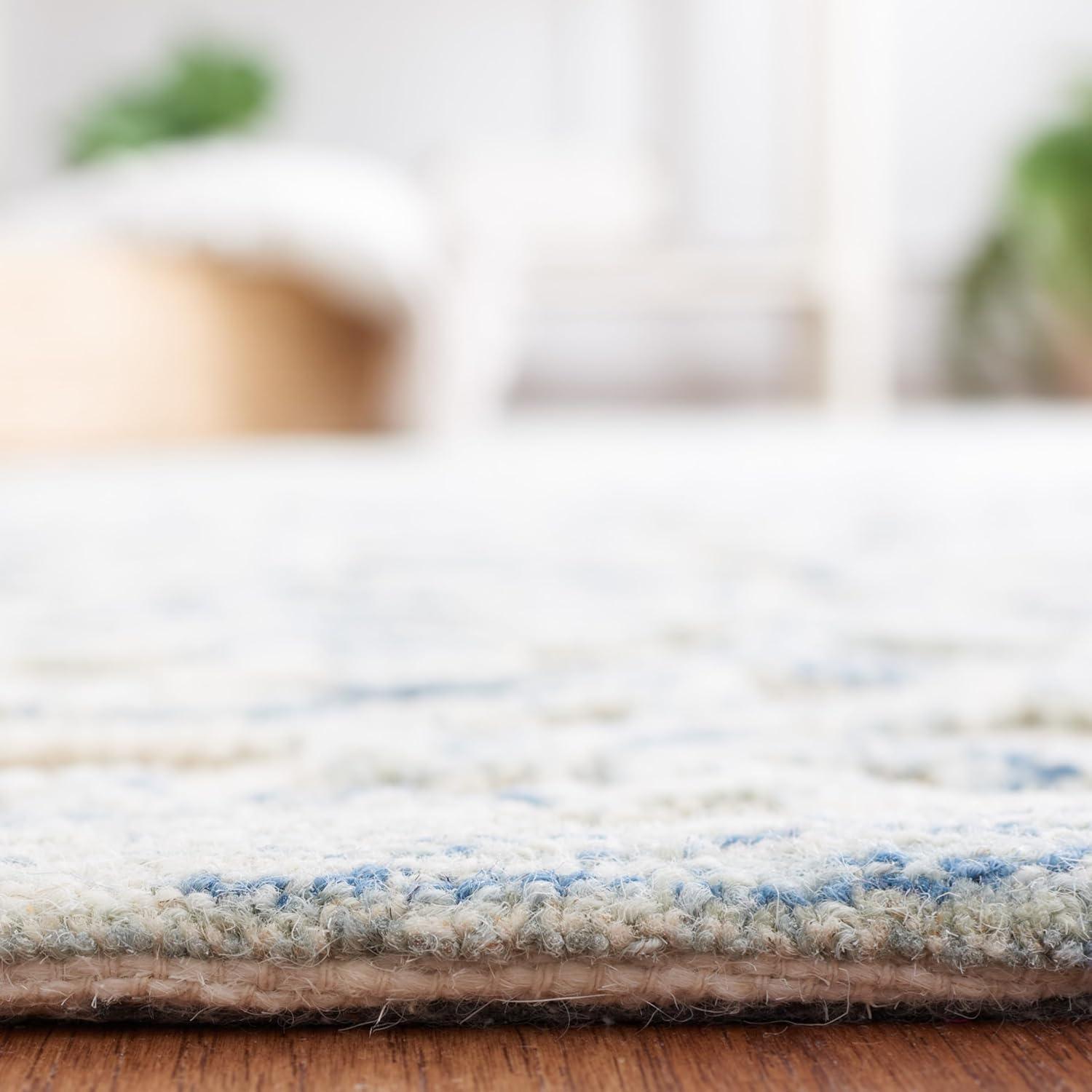 imageMartha Stewart x SAFAVIEH Area Rug Collection 8 x 10 Blue amp Ivory Handmade Wool Ideal for Living Room Bedroom Office Dining Space MSR3513BBlueIvory