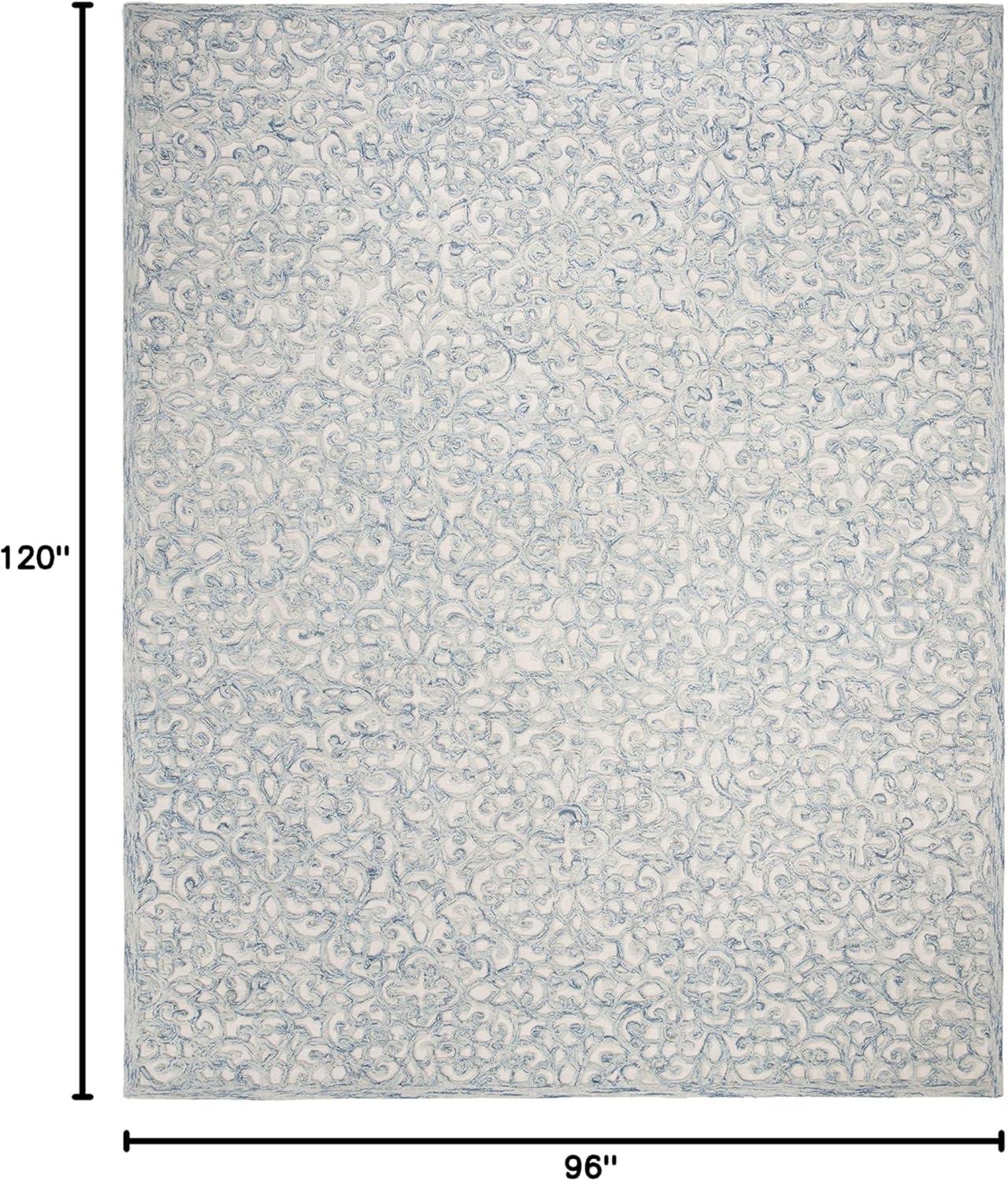 imageMartha Stewart x SAFAVIEH Area Rug Collection 8 x 10 Blue amp Ivory Handmade Wool Ideal for Living Room Bedroom Office Dining Space MSR3513BBlueIvory