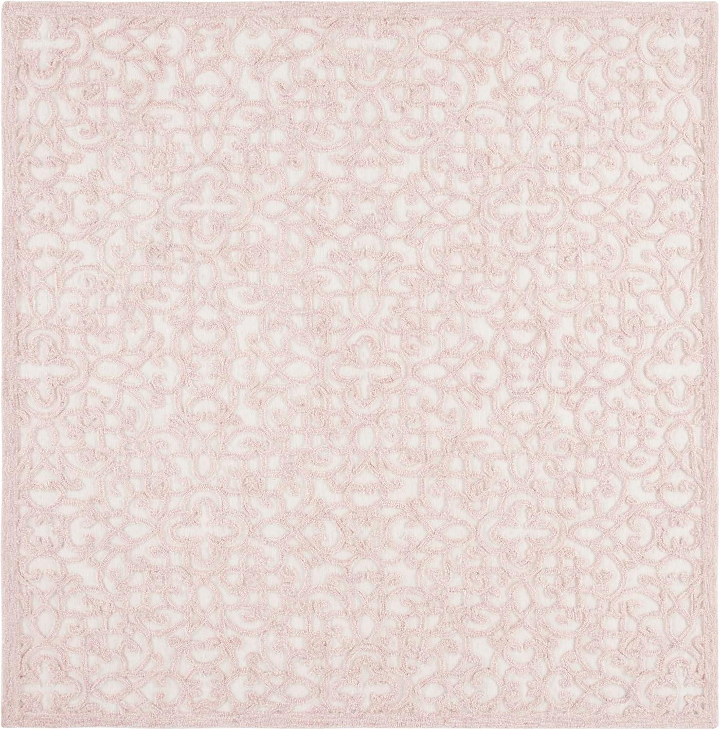 imageMartha Stewart x SAFAVIEH Area Rug Collection 8 x 10 Blue amp Ivory Handmade Wool Ideal for Living Room Bedroom Office Dining Space MSR3513BIvoryPink