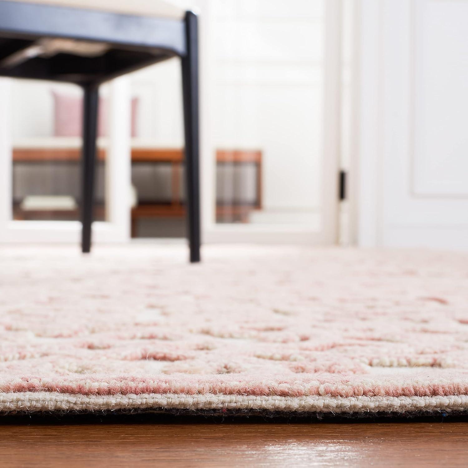 imageMartha Stewart x SAFAVIEH Area Rug Collection 8 x 10 Blue amp Ivory Handmade Wool Ideal for Living Room Bedroom Office Dining Space MSR3513BIvoryPink