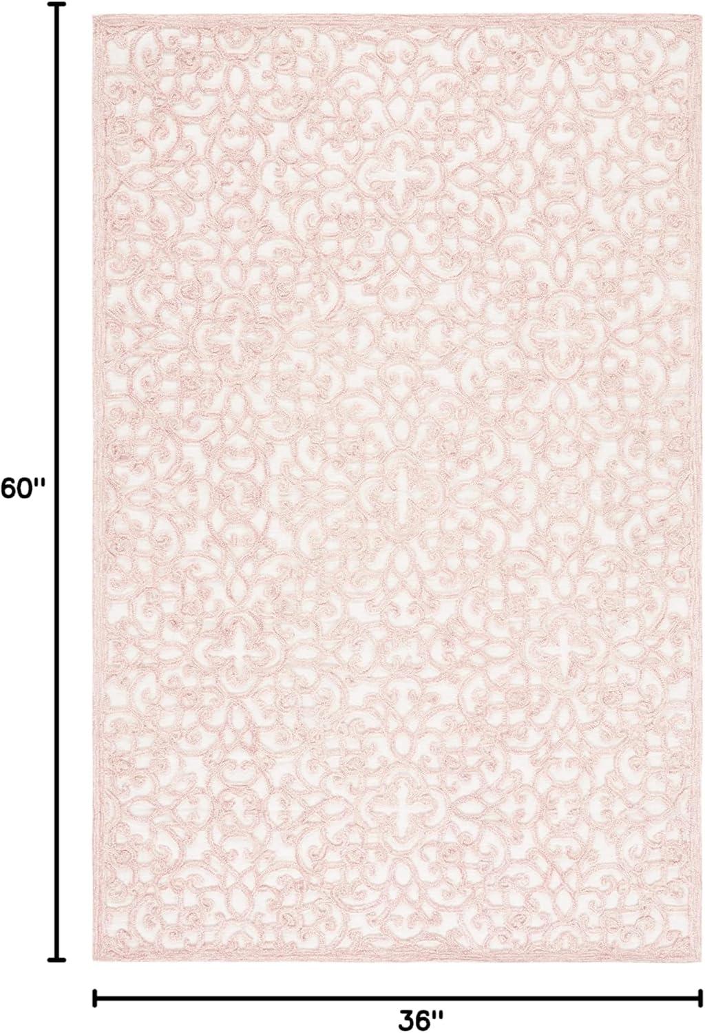 imageMartha Stewart x SAFAVIEH Area Rug Collection 8 x 10 Blue amp Ivory Handmade Wool Ideal for Living Room Bedroom Office Dining Space MSR3513BIvoryPink
