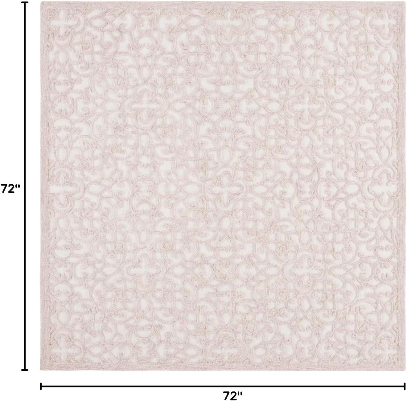 imageMartha Stewart x SAFAVIEH Area Rug Collection 8 x 10 Blue amp Ivory Handmade Wool Ideal for Living Room Bedroom Office Dining Space MSR3513BIvoryPink