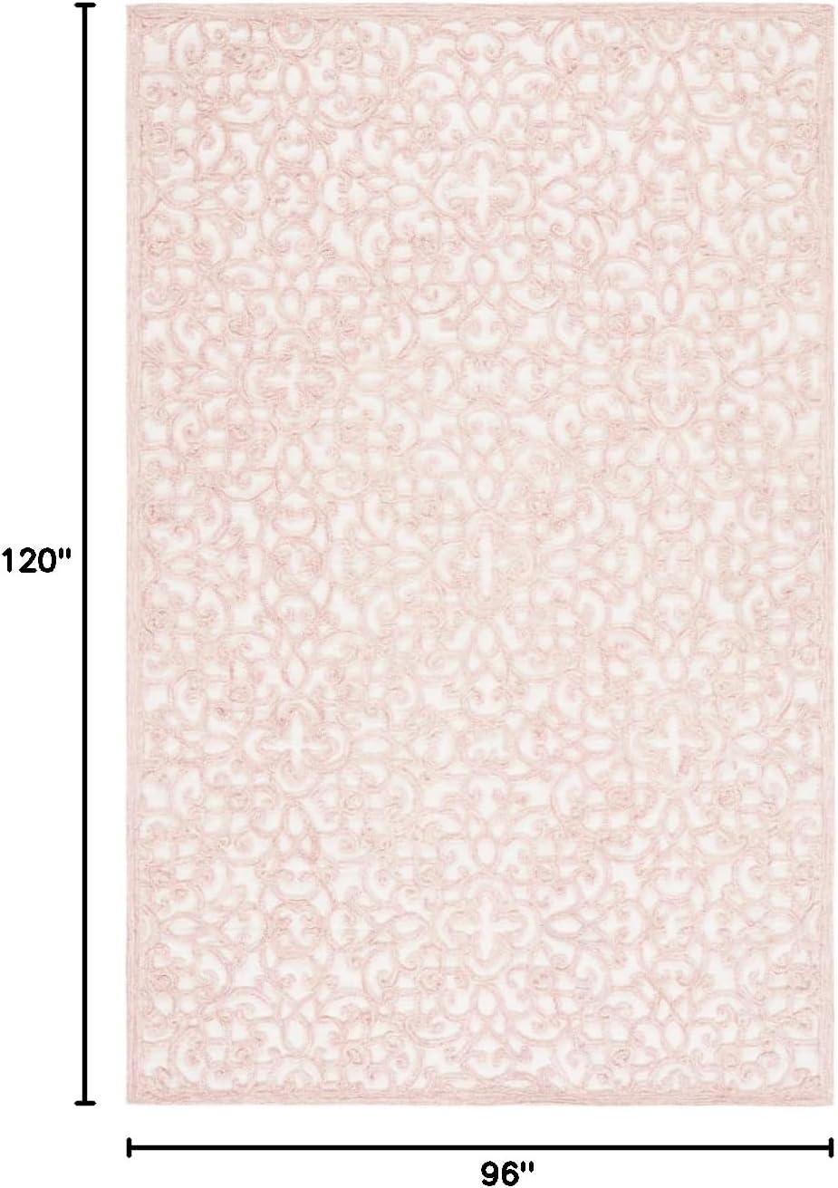 imageMartha Stewart x SAFAVIEH Area Rug Collection 8 x 10 Blue amp Ivory Handmade Wool Ideal for Living Room Bedroom Office Dining Space MSR3513BIvoryPink