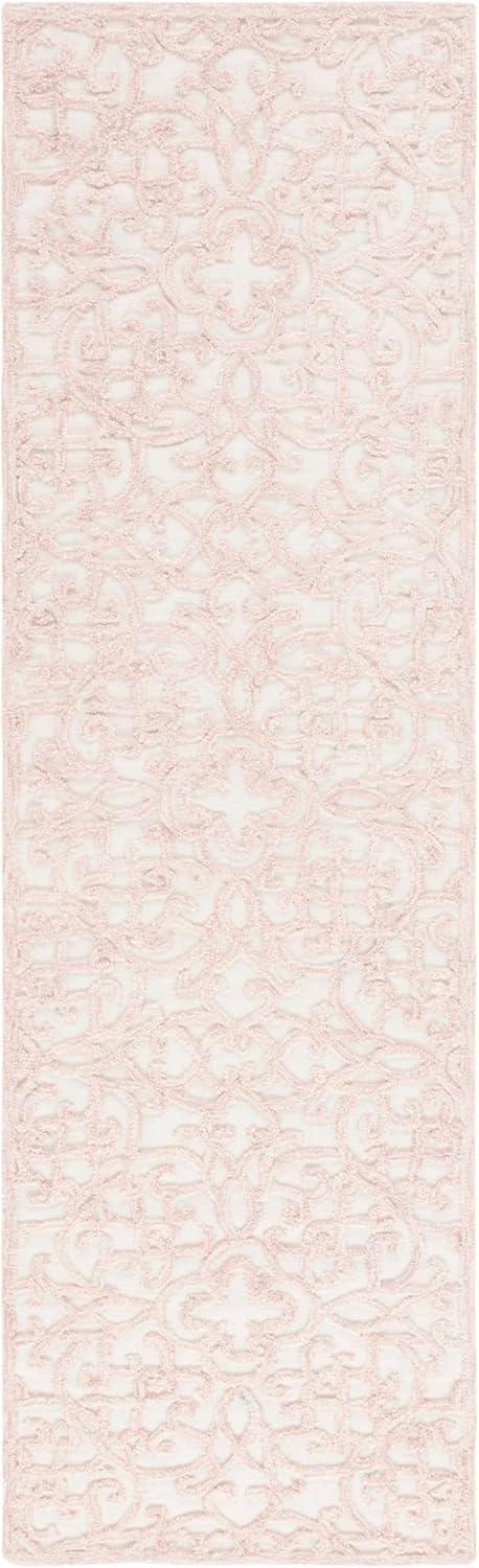 imageMartha Stewart x SAFAVIEH Area Rug Collection 8 x 10 Blue amp Ivory Handmade Wool Ideal for Living Room Bedroom Office Dining Space MSR3513BIvoryPink