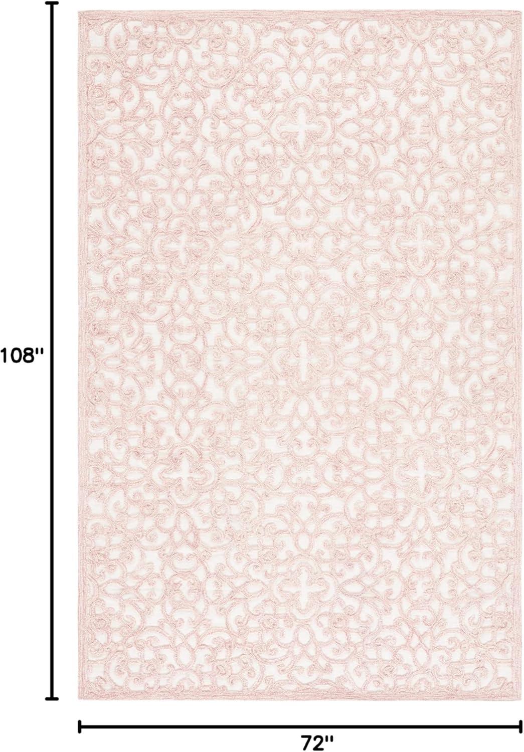 imageMartha Stewart x SAFAVIEH Area Rug Collection 8 x 10 Blue amp Ivory Handmade Wool Ideal for Living Room Bedroom Office Dining Space MSR3513BIvoryPink