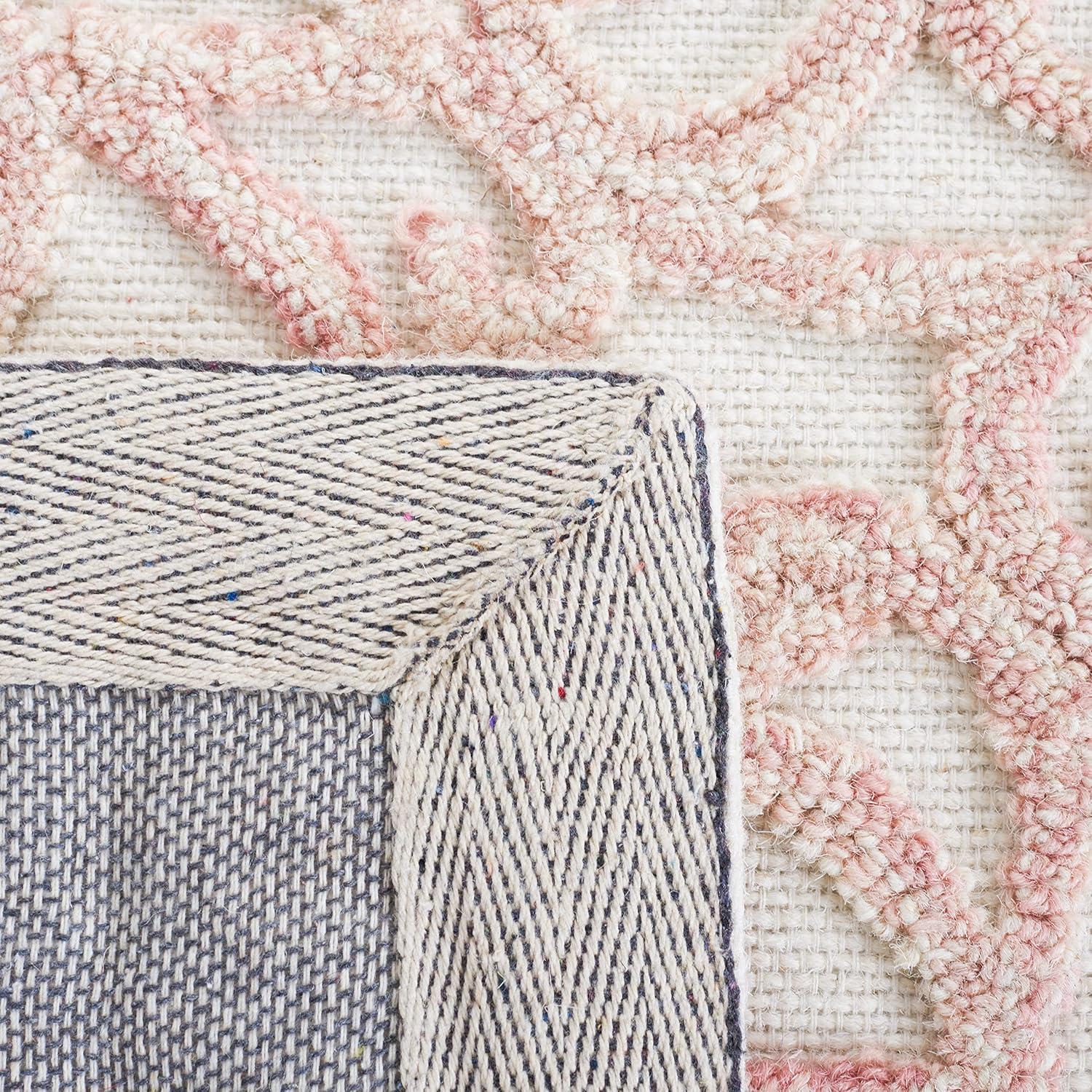 imageMartha Stewart x SAFAVIEH Area Rug Collection 8 x 10 Blue amp Ivory Handmade Wool Ideal for Living Room Bedroom Office Dining Space MSR3513BIvoryPink