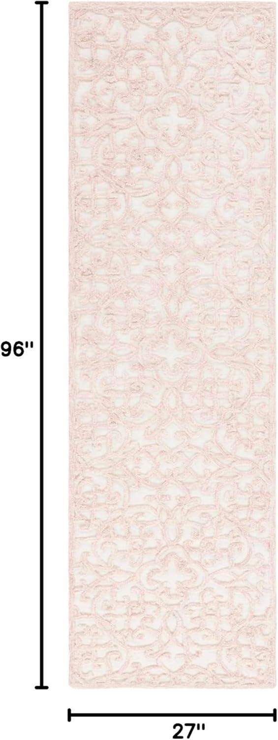 imageMartha Stewart x SAFAVIEH Area Rug Collection 8 x 10 Blue amp Ivory Handmade Wool Ideal for Living Room Bedroom Office Dining Space MSR3513BIvoryPink