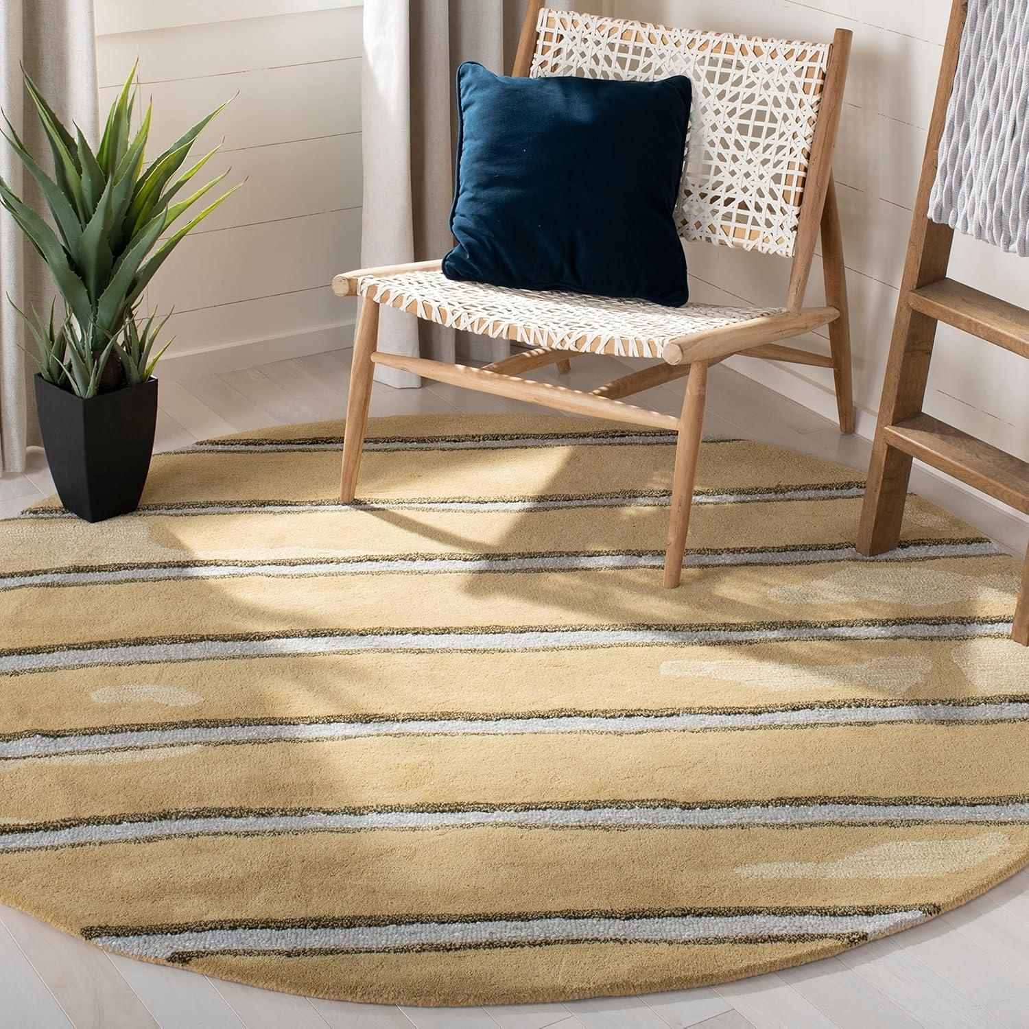 imageMartha Stewart x SAFAVIEH Area Rug Collection 8 x 10 Buckwheat Flour Beige Handmade Wool amp Viscose Ideal for Living Room Bedroom Office Dining Space MSR3617AWheat Beige
