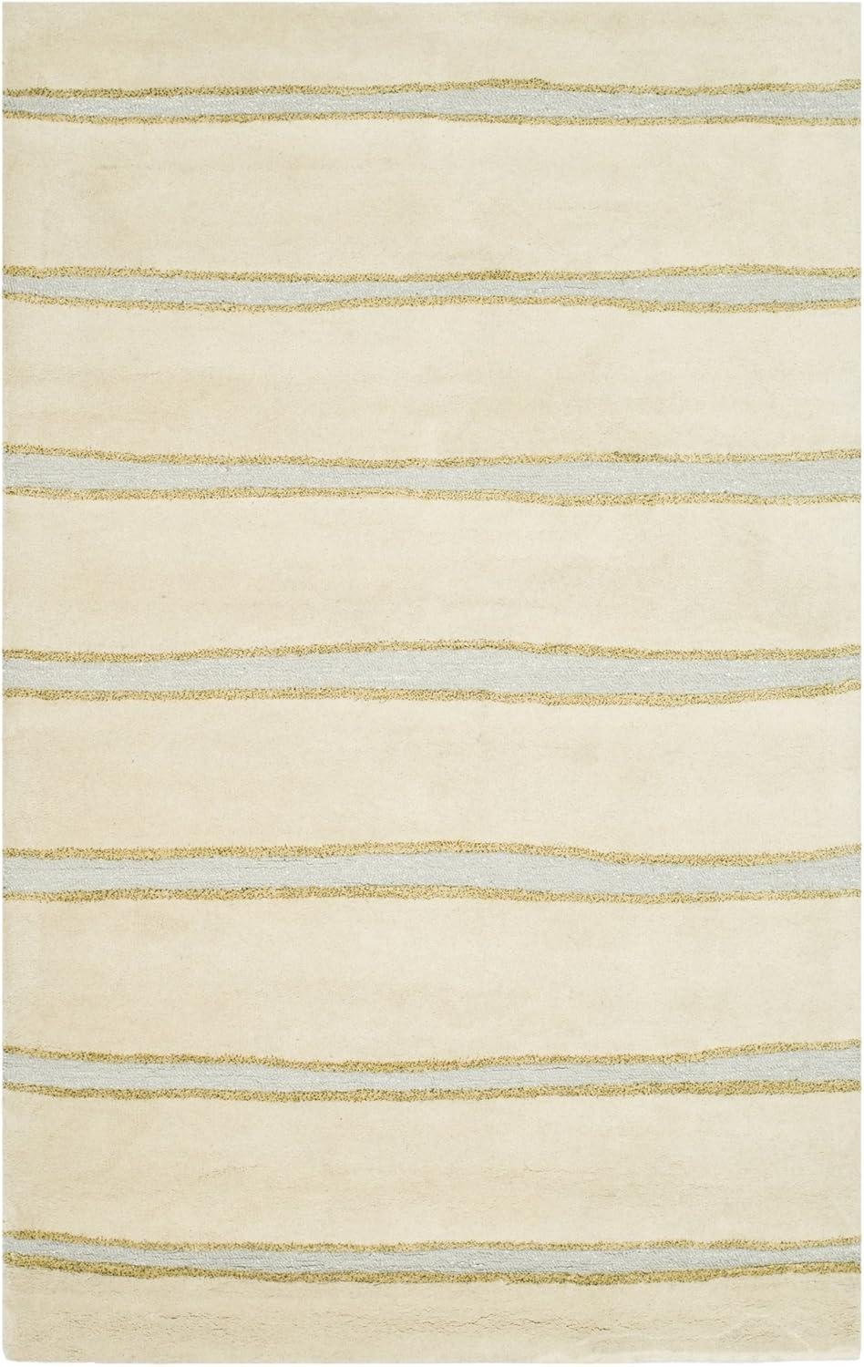 imageMartha Stewart x SAFAVIEH Area Rug Collection 8 x 10 Buckwheat Flour Beige Handmade Wool amp Viscose Ideal for Living Room Bedroom Office Dining Space MSR3617AWheat Beige