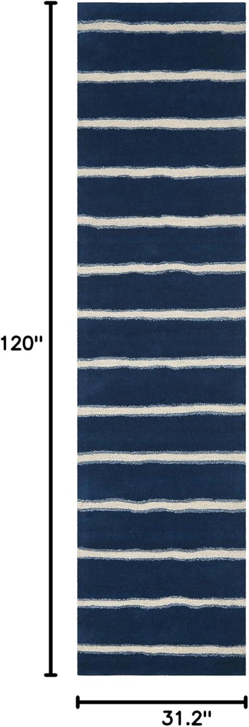 imageMartha Stewart x SAFAVIEH Area Rug Collection 8 x 10 Buckwheat Flour Beige Handmade Wool amp Viscose Ideal for Living Room Bedroom Office Dining Space MSR3617AWrought IronNavy