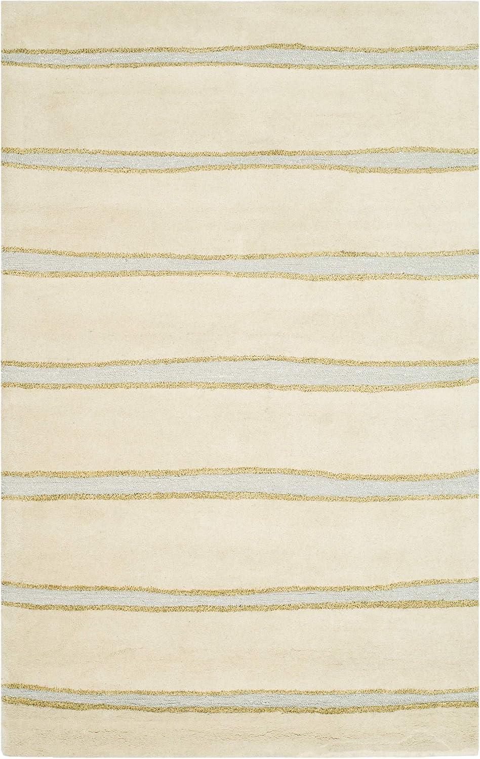 imageMartha Stewart x SAFAVIEH Area Rug Collection 8 x 10 Buckwheat Flour Beige Handmade Wool amp Viscose Ideal for Living Room Bedroom Office Dining Space MSR3617AWheat Beige