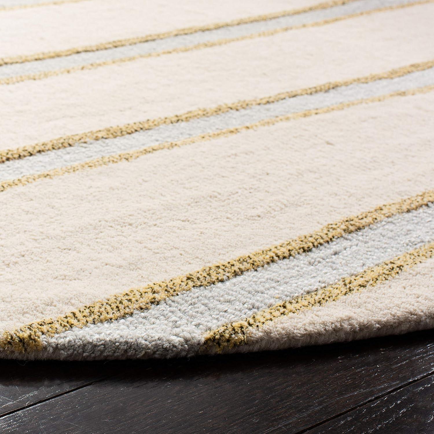 imageMartha Stewart x SAFAVIEH Area Rug Collection 8 x 10 Buckwheat Flour Beige Handmade Wool amp Viscose Ideal for Living Room Bedroom Office Dining Space MSR3617AWheat Beige