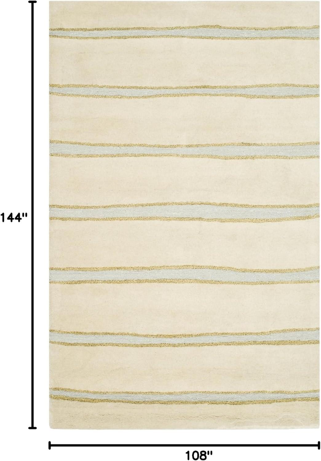 imageMartha Stewart x SAFAVIEH Area Rug Collection 8 x 10 Buckwheat Flour Beige Handmade Wool amp Viscose Ideal for Living Room Bedroom Office Dining Space MSR3617AWheat Beige