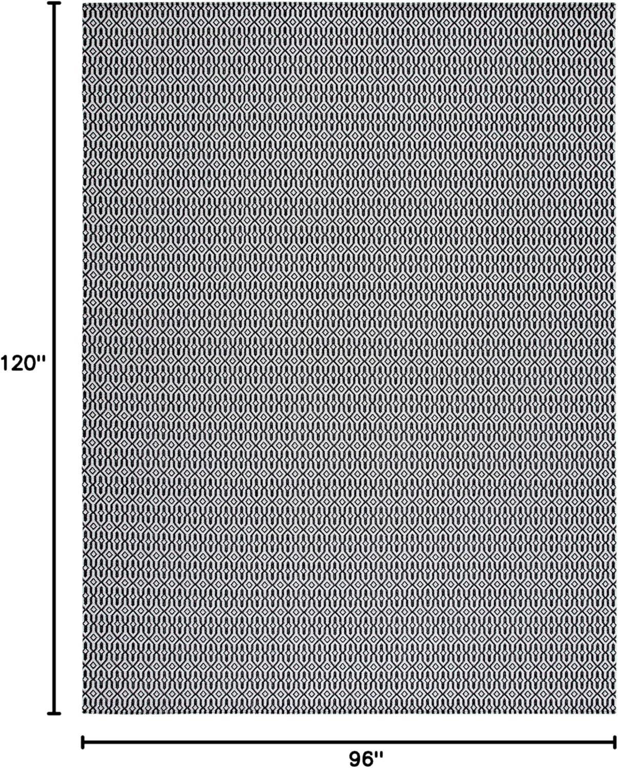 imageMartha Stewart x SAFAVIEH Area Rug Collection 8 x 10 Charcoal amp Grey Cotton Ideal for Living Room Bedroom Office Dining Space MSR411H