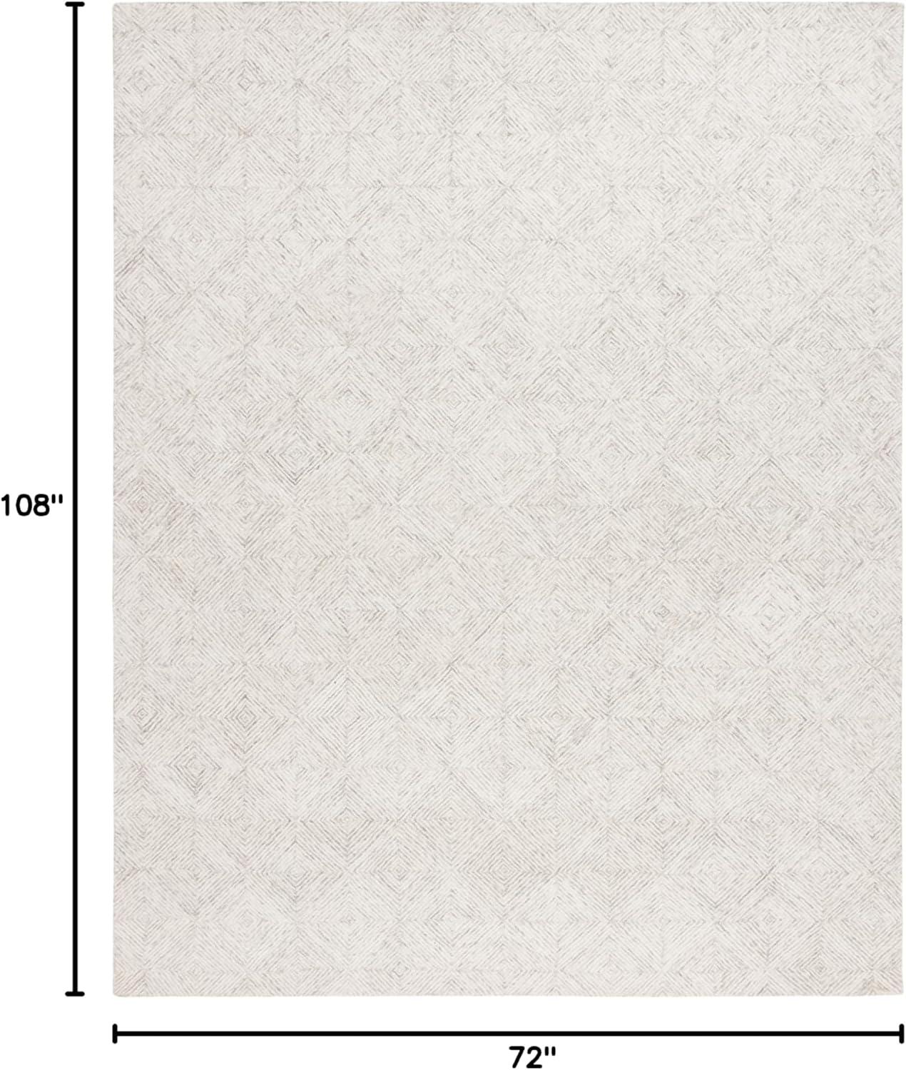 imageMartha Stewart x SAFAVIEH Area Rug Collection 8 x 10 Grey amp Ivory Handmade Wool Ideal for Living Room Bedroom Office Dining Space MSR3377FGreyIvory