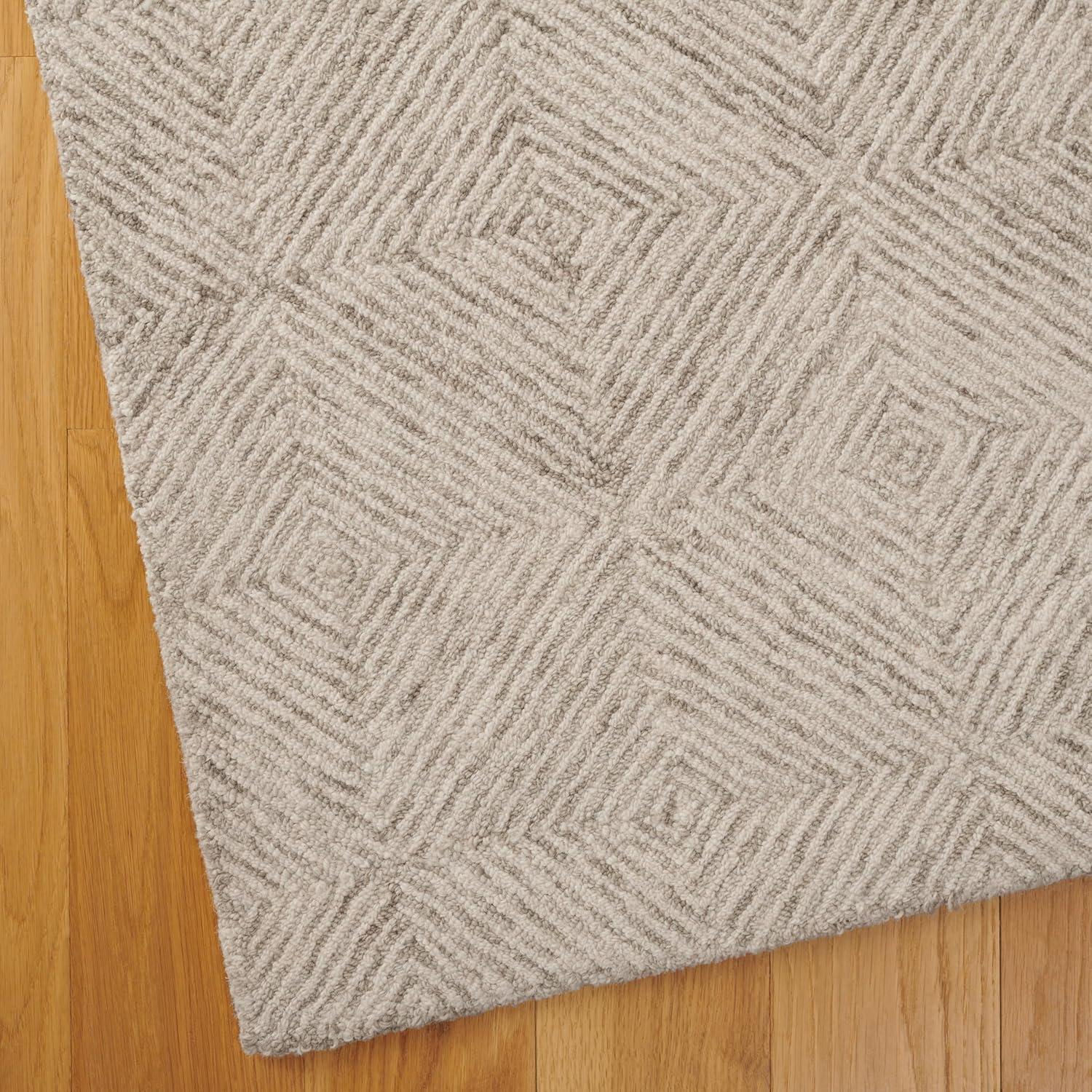 imageMartha Stewart x SAFAVIEH Area Rug Collection 8 x 10 Grey amp Ivory Handmade Wool Ideal for Living Room Bedroom Office Dining Space MSR3377FGreyIvory