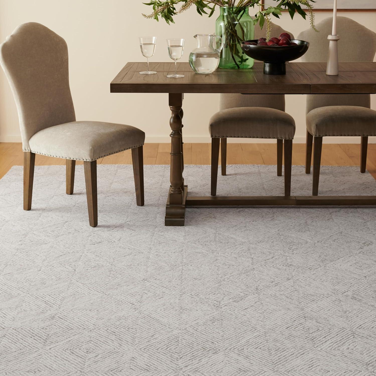 imageMartha Stewart x SAFAVIEH Area Rug Collection 8 x 10 Grey amp Ivory Handmade Wool Ideal for Living Room Bedroom Office Dining Space MSR3377FGreyIvory