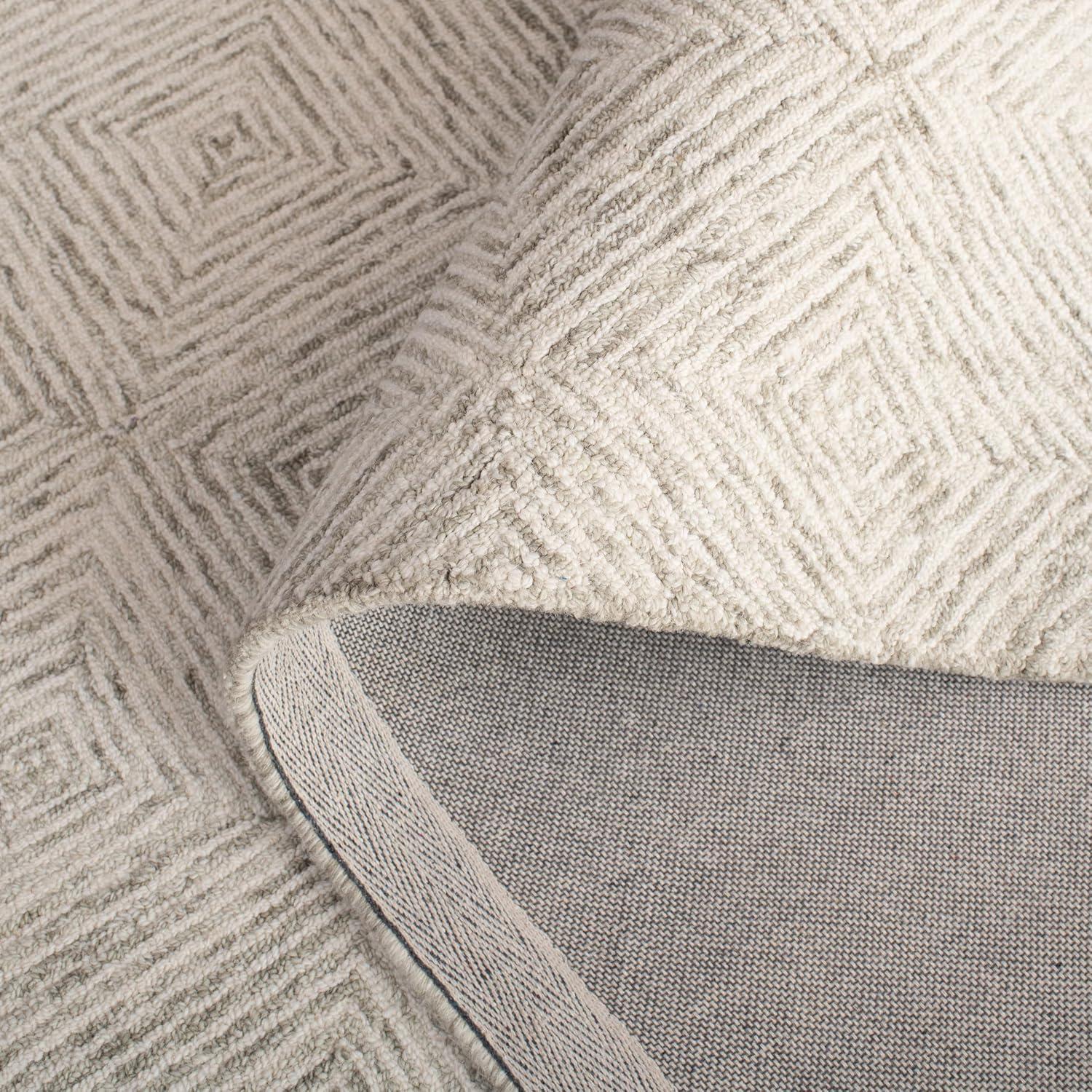 imageMartha Stewart x SAFAVIEH Area Rug Collection 8 x 10 Grey amp Ivory Handmade Wool Ideal for Living Room Bedroom Office Dining Space MSR3377FGreyIvory
