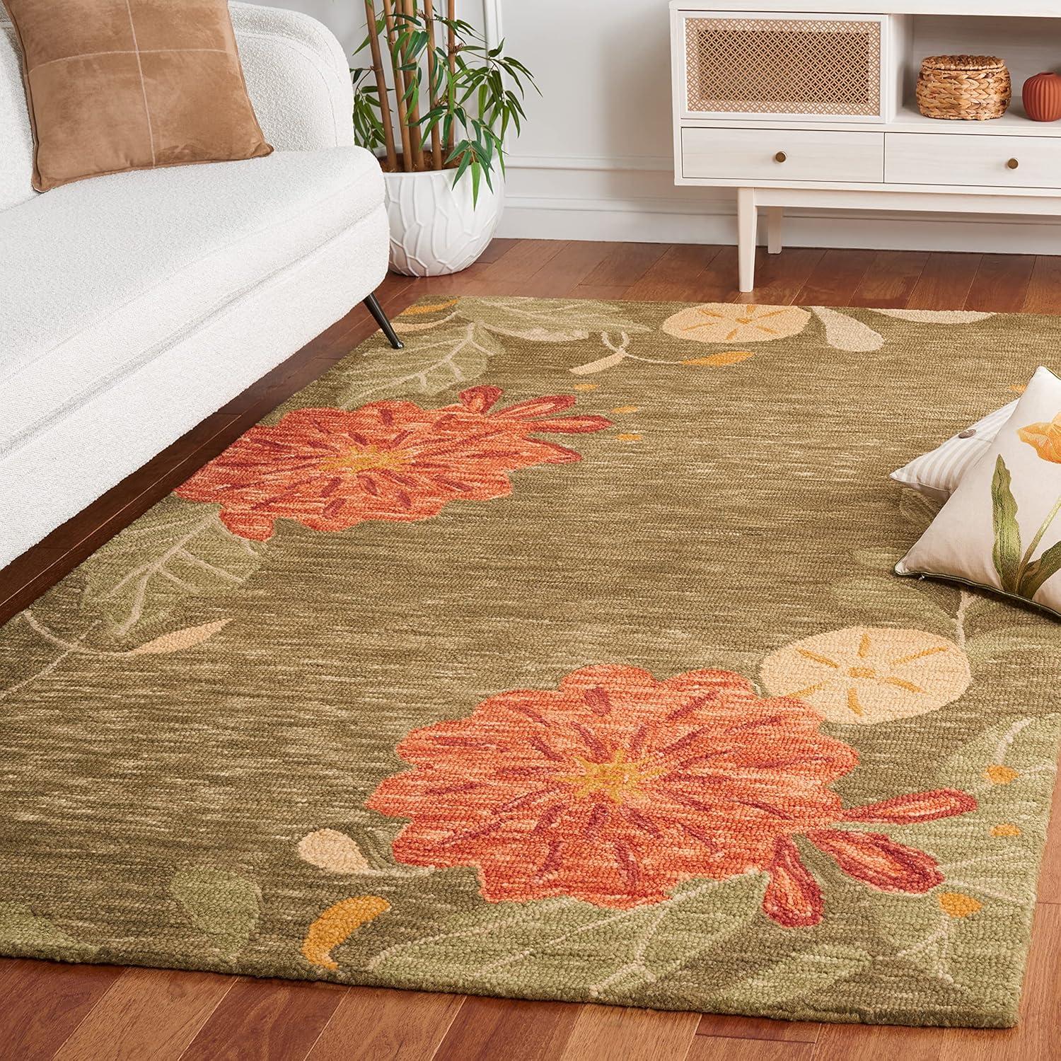 imageMartha Stewart x SAFAVIEH Area Rug Collection 8 x 10 Ivory Handmade Wool Ideal for Living Room Bedroom Office Dining Space MSR4871APup Tent