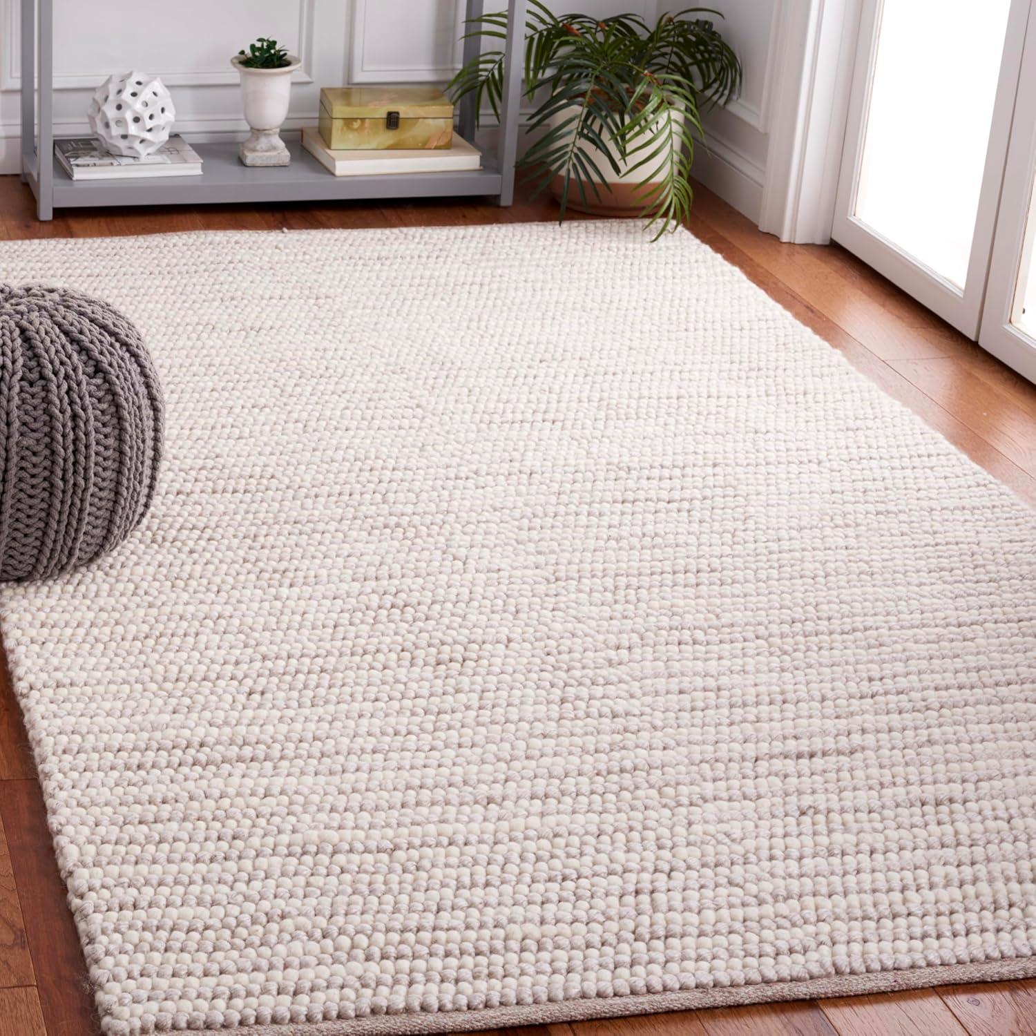 imageMartha Stewart x SAFAVIEH Area Rug Collection 8 x 10 Ivory amp Beige Handmade Wool Ideal for Living Room Bedroom Office Dining Space MSR9650BIvoryBeige