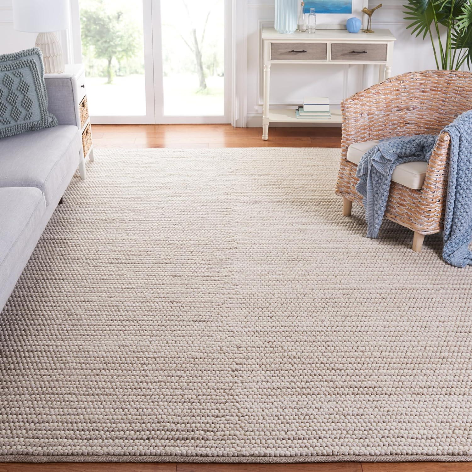 imageMartha Stewart x SAFAVIEH Area Rug Collection 8 x 10 Ivory amp Beige Handmade Wool Ideal for Living Room Bedroom Office Dining Space MSR9650BIvoryBeige