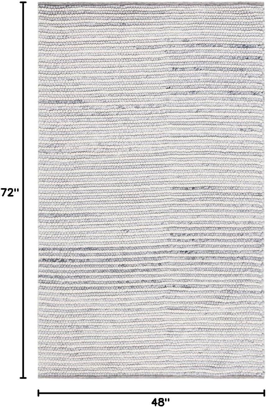 imageMartha Stewart x SAFAVIEH Area Rug Collection 8 x 10 Ivory amp Beige Handmade Wool Ideal for Living Room Bedroom Office Dining Space MSR9650BIvoryBlue