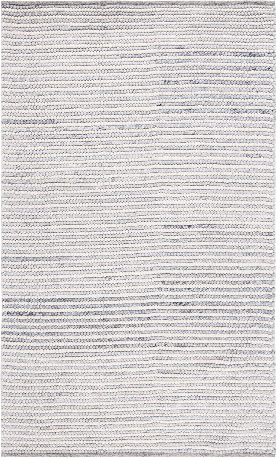 imageMartha Stewart x SAFAVIEH Area Rug Collection 8 x 10 Ivory amp Beige Handmade Wool Ideal for Living Room Bedroom Office Dining Space MSR9650BIvoryBlue