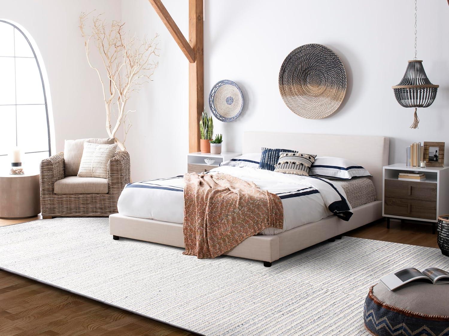 imageMartha Stewart x SAFAVIEH Area Rug Collection 8 x 10 Ivory amp Beige Handmade Wool Ideal for Living Room Bedroom Office Dining Space MSR9650BIvoryBlue