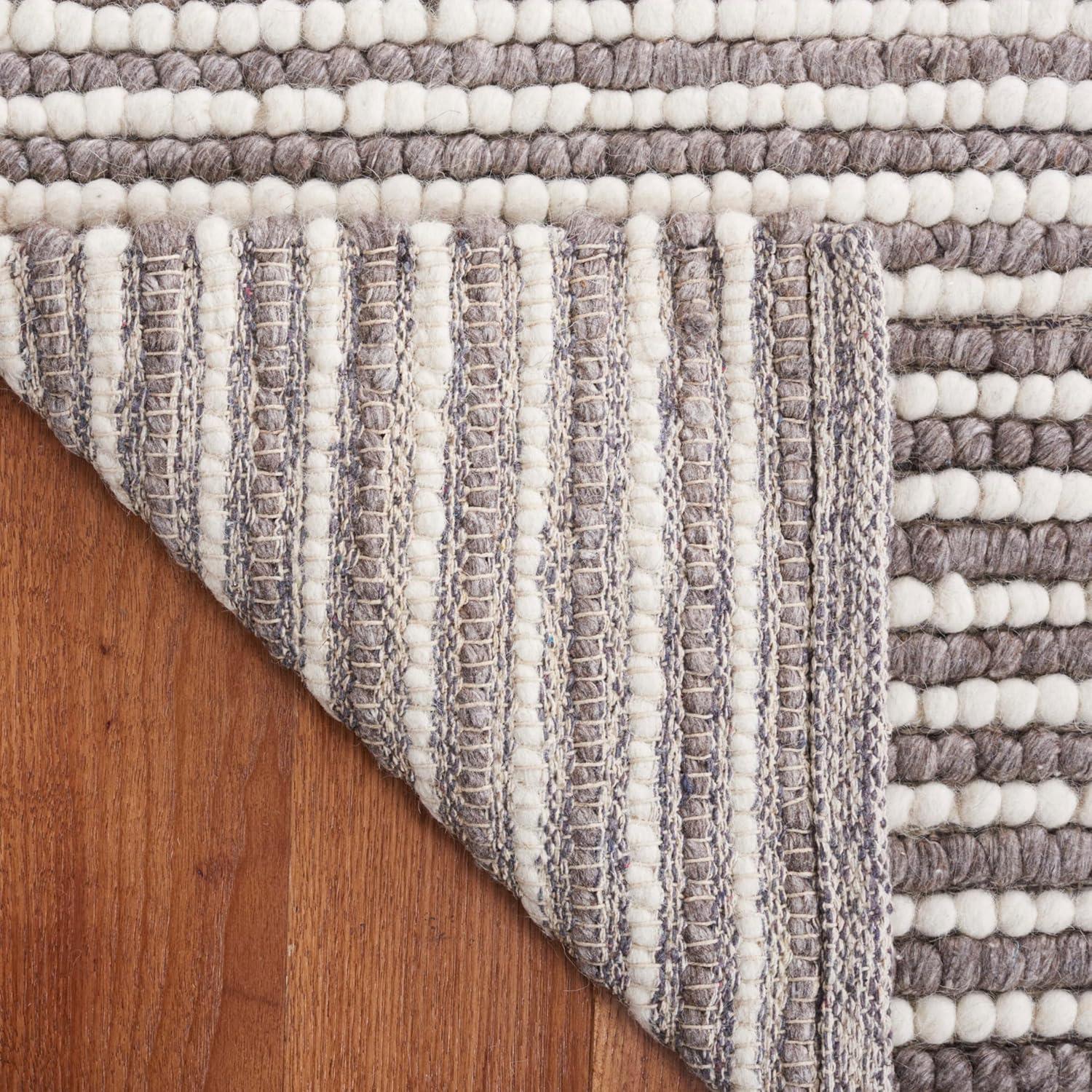 imageMartha Stewart x SAFAVIEH Area Rug Collection 8 x 10 Ivory amp Beige Handmade Wool Ideal for Living Room Bedroom Office Dining Space MSR9650BIvoryDark Brown