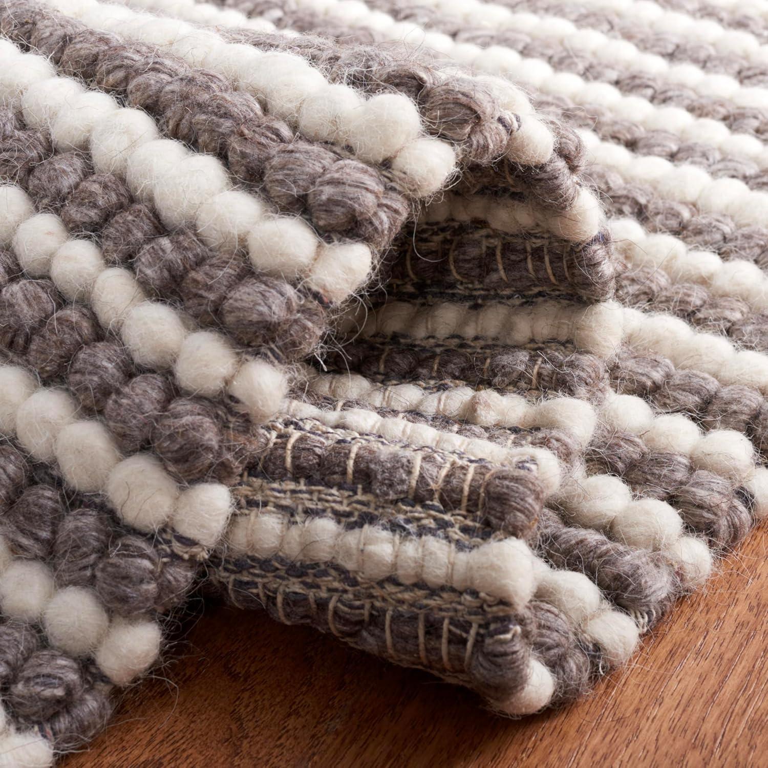 imageMartha Stewart x SAFAVIEH Area Rug Collection 8 x 10 Ivory amp Beige Handmade Wool Ideal for Living Room Bedroom Office Dining Space MSR9650BIvoryDark Brown