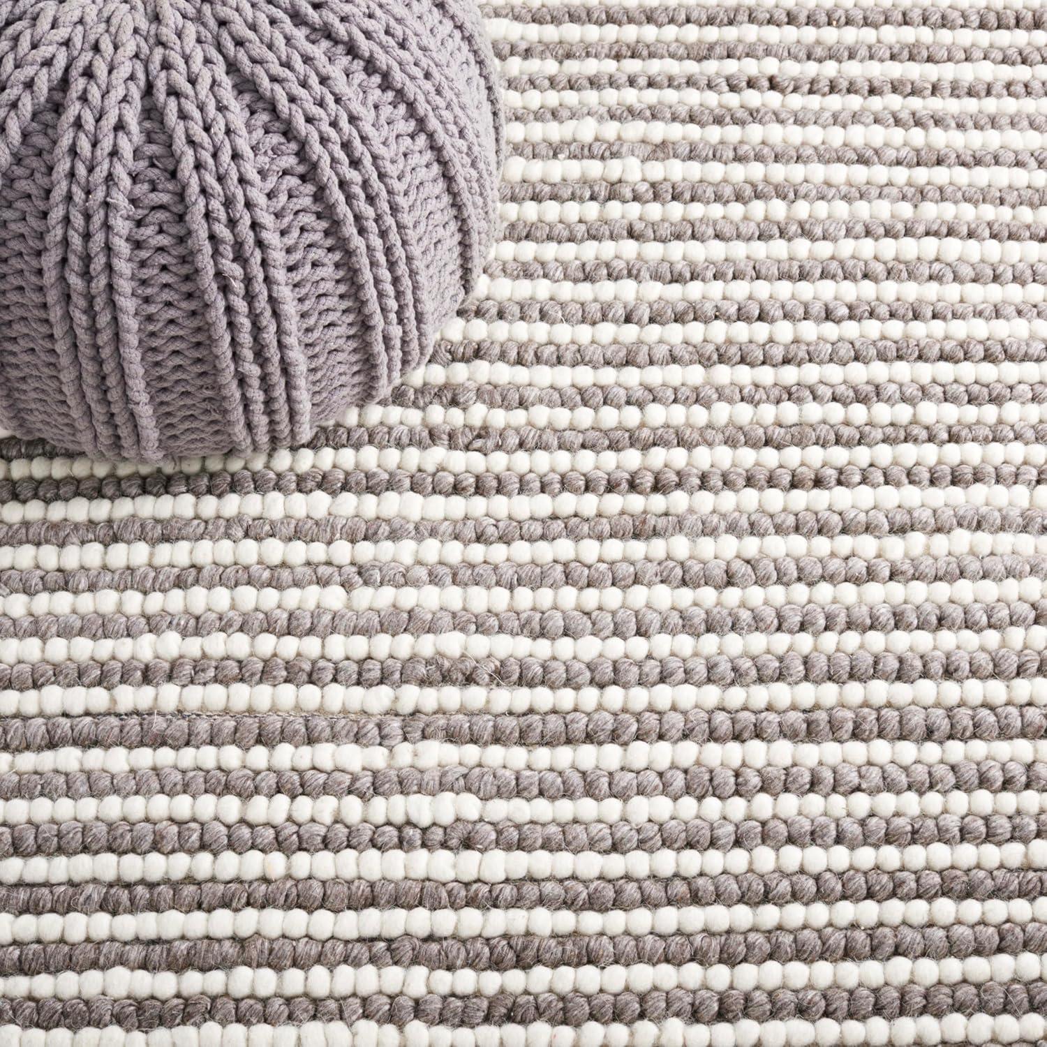 imageMartha Stewart x SAFAVIEH Area Rug Collection 8 x 10 Ivory amp Beige Handmade Wool Ideal for Living Room Bedroom Office Dining Space MSR9650BIvoryDark Brown