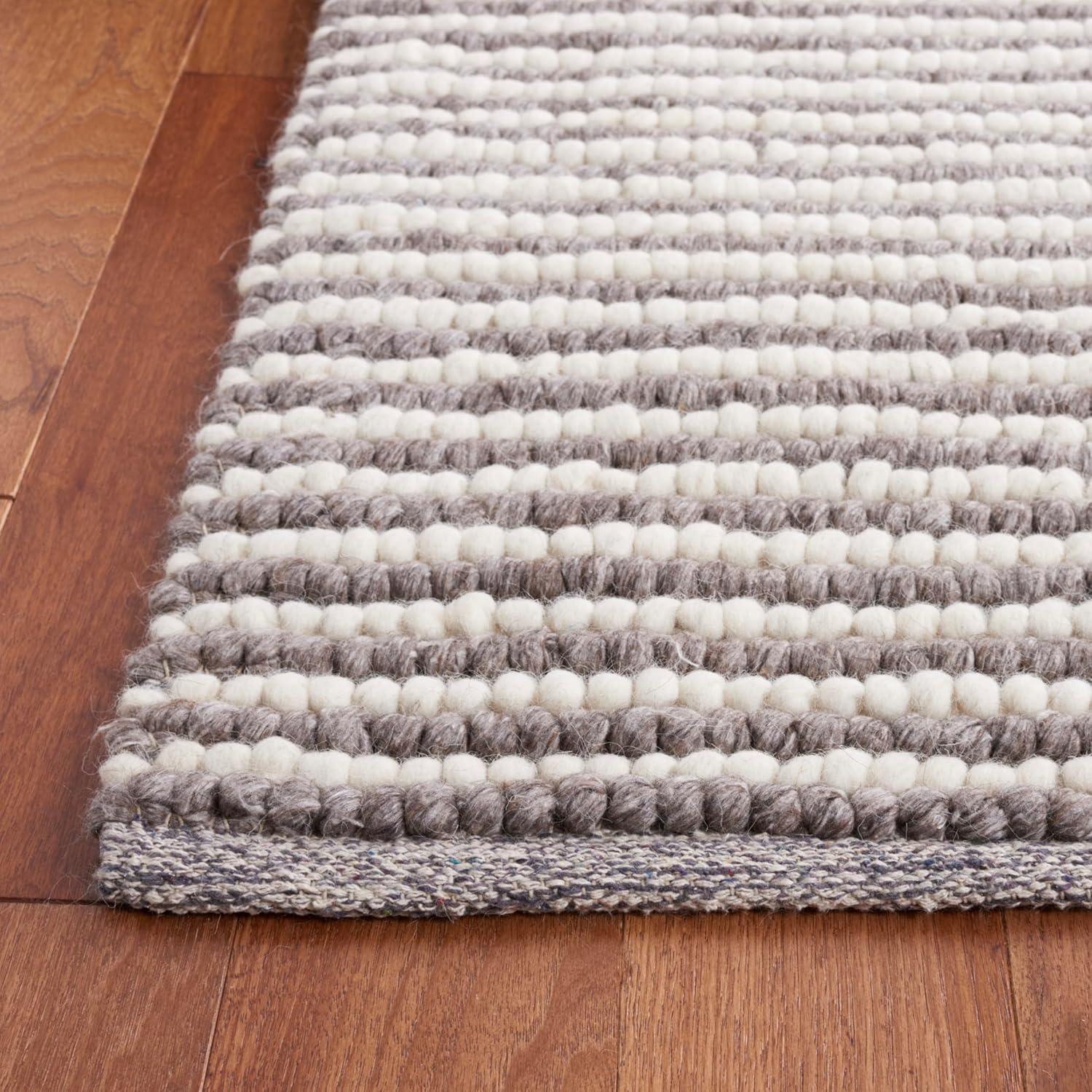 imageMartha Stewart x SAFAVIEH Area Rug Collection 8 x 10 Ivory amp Beige Handmade Wool Ideal for Living Room Bedroom Office Dining Space MSR9650BIvoryDark Brown