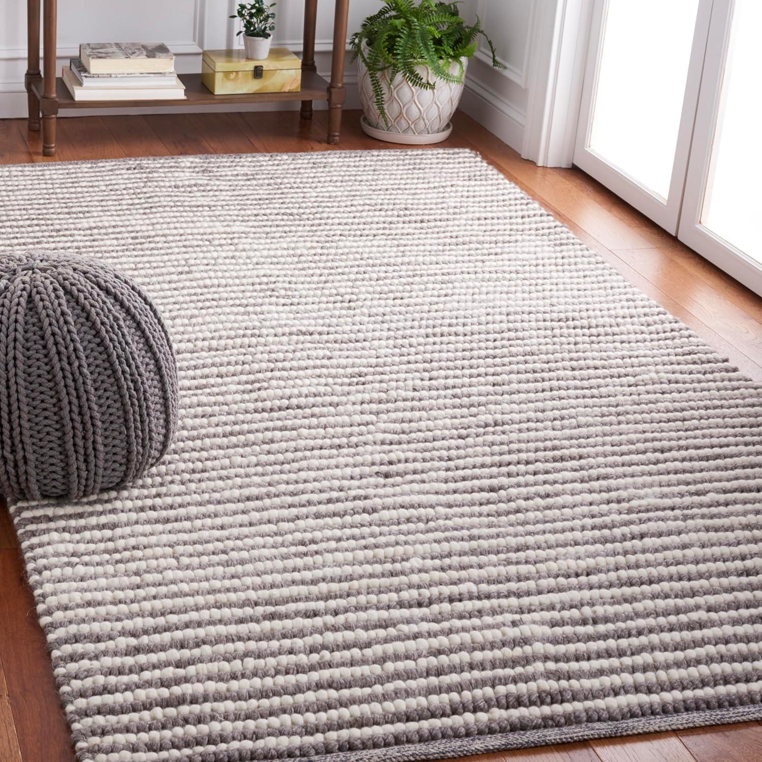 imageMartha Stewart x SAFAVIEH Area Rug Collection 8 x 10 Ivory amp Beige Handmade Wool Ideal for Living Room Bedroom Office Dining Space MSR9650BIvoryDark Brown