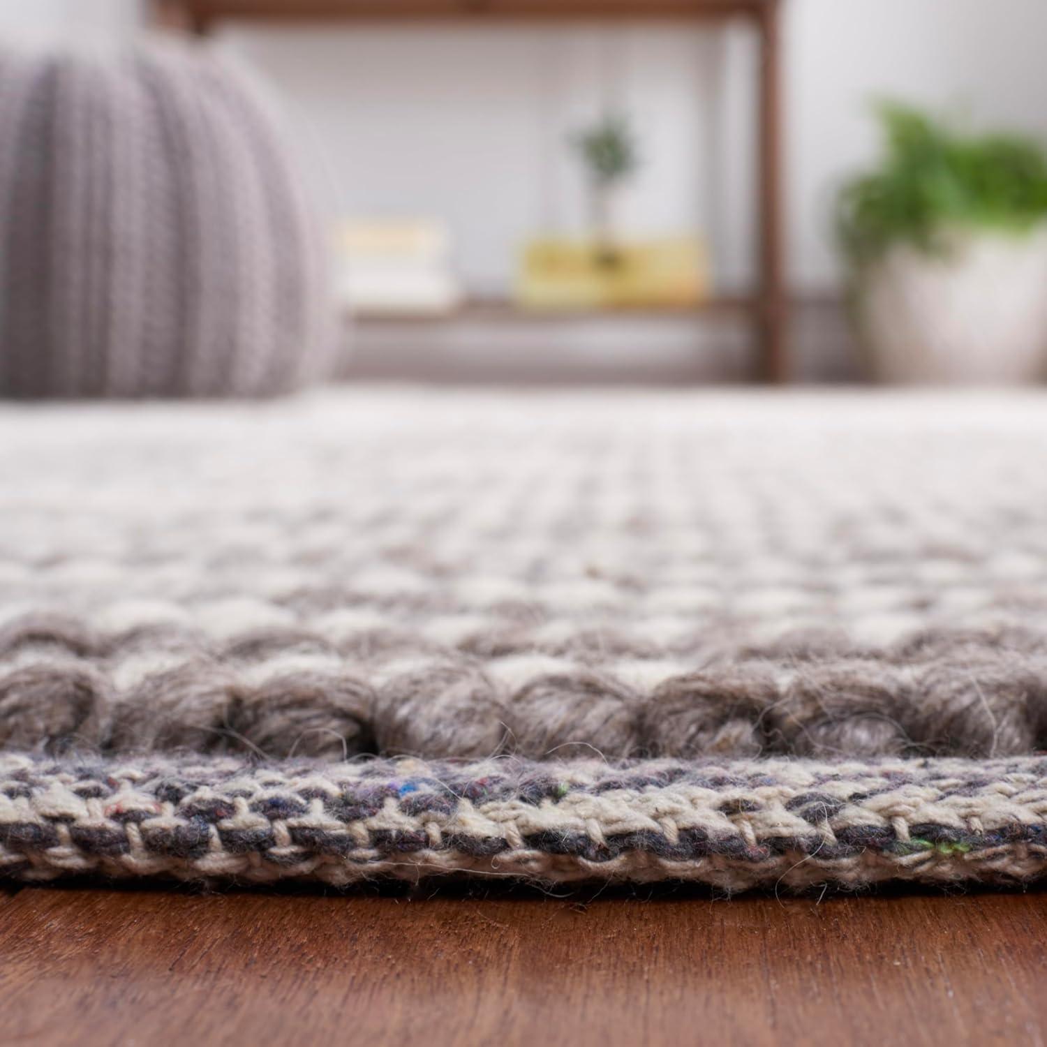 imageMartha Stewart x SAFAVIEH Area Rug Collection 8 x 10 Ivory amp Beige Handmade Wool Ideal for Living Room Bedroom Office Dining Space MSR9650BIvoryDark Brown