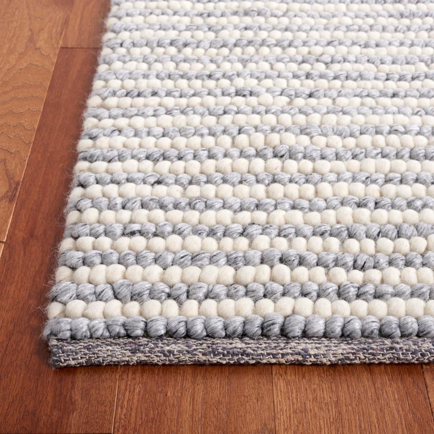 imageMartha Stewart x SAFAVIEH Area Rug Collection 8 x 10 Ivory amp Beige Handmade Wool Ideal for Living Room Bedroom Office Dining Space MSR9650BIvoryGrey