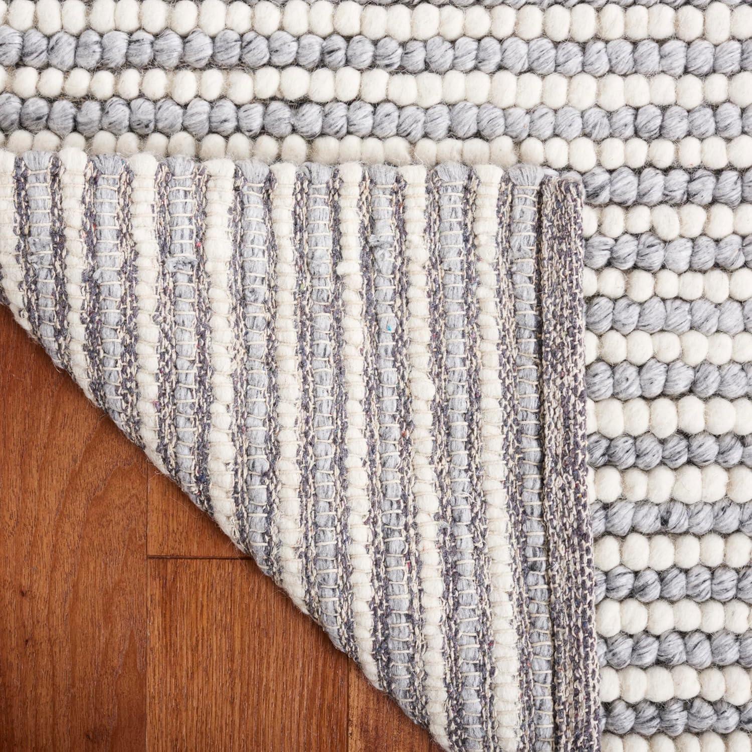 imageMartha Stewart x SAFAVIEH Area Rug Collection 8 x 10 Ivory amp Beige Handmade Wool Ideal for Living Room Bedroom Office Dining Space MSR9650BIvoryGrey