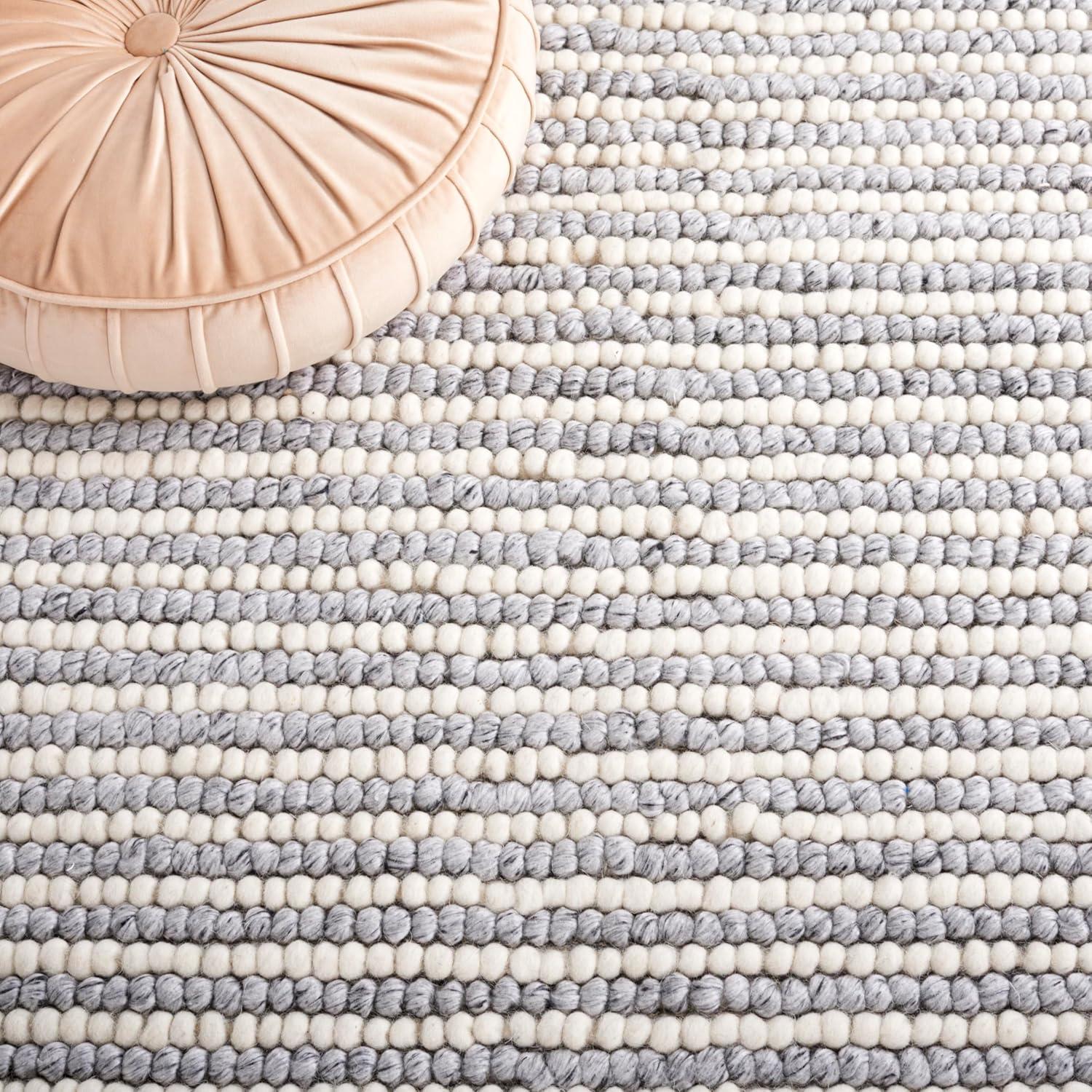 imageMartha Stewart x SAFAVIEH Area Rug Collection 8 x 10 Ivory amp Beige Handmade Wool Ideal for Living Room Bedroom Office Dining Space MSR9650BIvoryGrey
