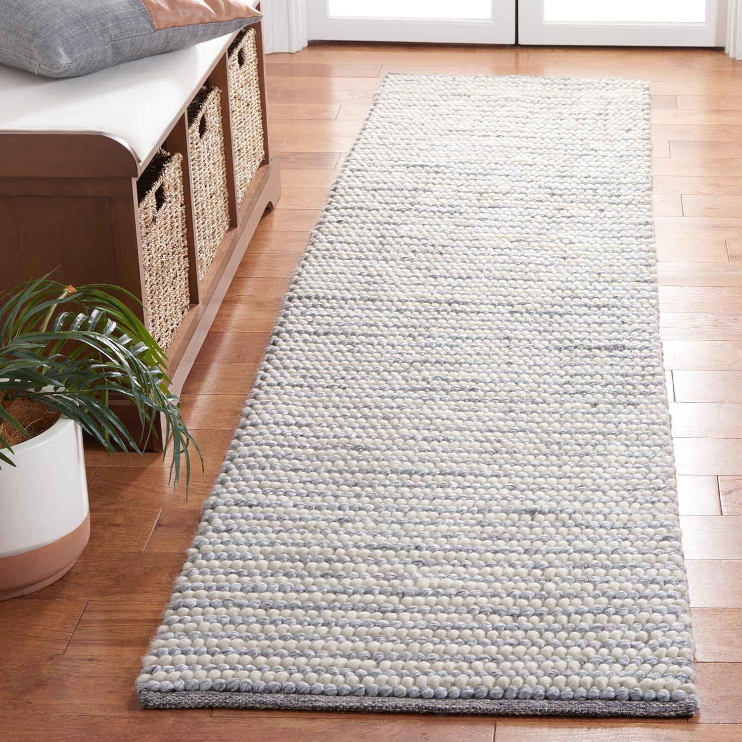 imageMartha Stewart x SAFAVIEH Area Rug Collection 8 x 10 Ivory amp Beige Handmade Wool Ideal for Living Room Bedroom Office Dining Space MSR9650BIvoryGrey