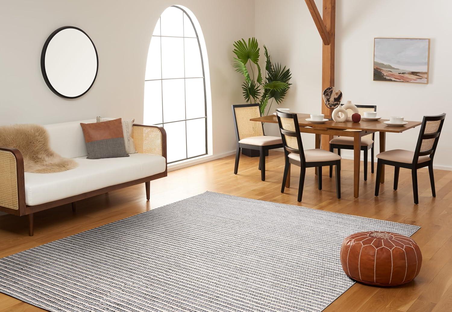 imageMartha Stewart x SAFAVIEH Area Rug Collection 8 x 10 Ivory amp Beige Handmade Wool Ideal for Living Room Bedroom Office Dining Space MSR9650BIvoryGrey
