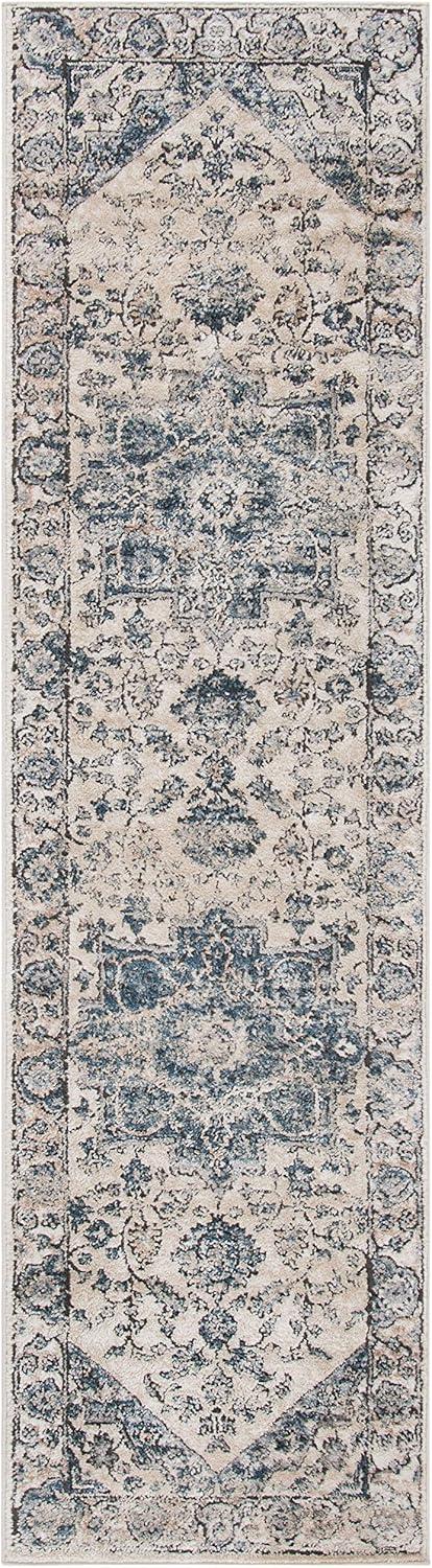 imageMartha Stewart x SAFAVIEH Area Rug Collection 8 x 10 Ivory amp Blue NonShedding amp Easy Cleaning Ideal for Living Room Bedroom Office Dining Space MSR868AIvoryBlue