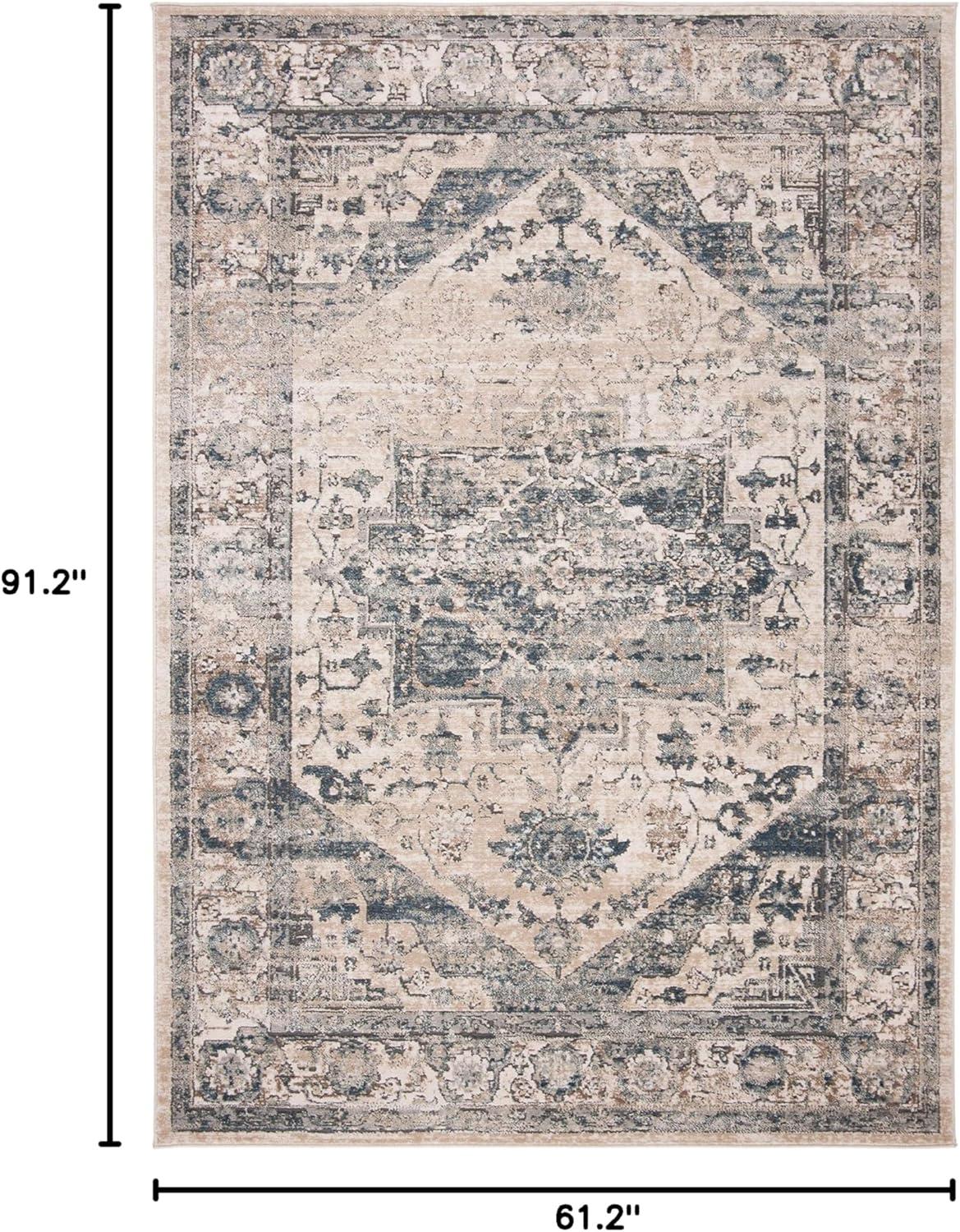 imageMartha Stewart x SAFAVIEH Area Rug Collection 8 x 10 Ivory amp Blue NonShedding amp Easy Cleaning Ideal for Living Room Bedroom Office Dining Space MSR868AIvoryBlue