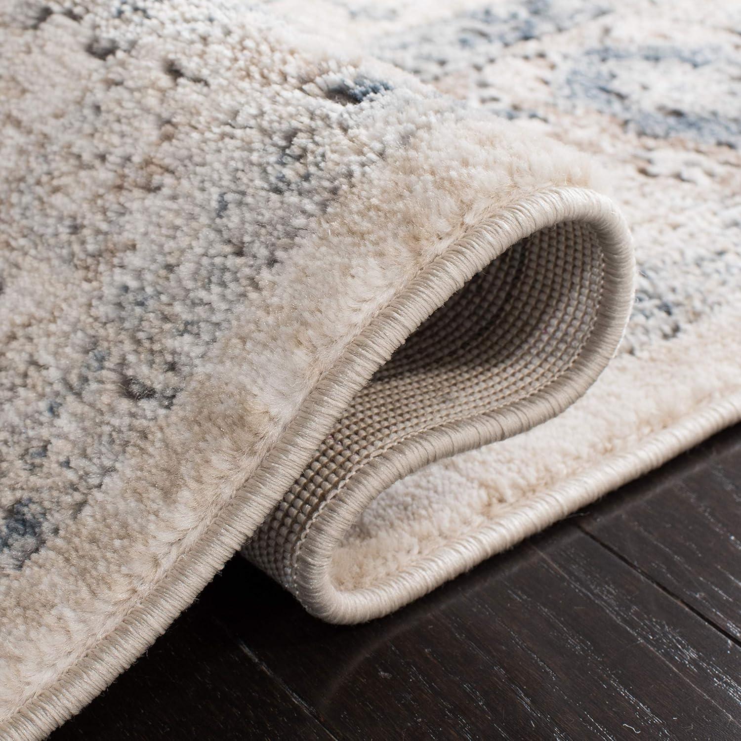imageMartha Stewart x SAFAVIEH Area Rug Collection 8 x 10 Ivory amp Blue NonShedding amp Easy Cleaning Ideal for Living Room Bedroom Office Dining Space MSR868AIvoryBlue